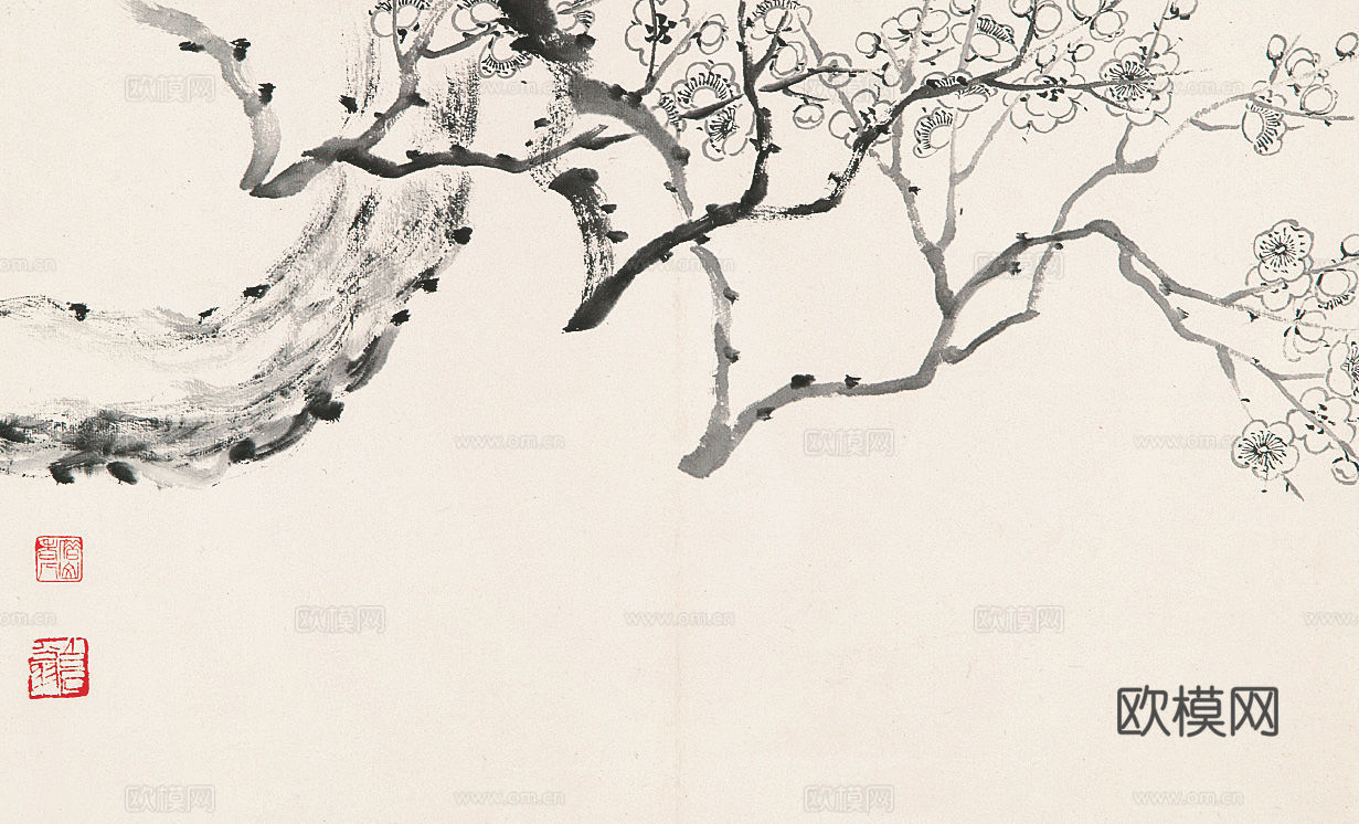 齐白石写意水墨画，近现代水墨画40下载
