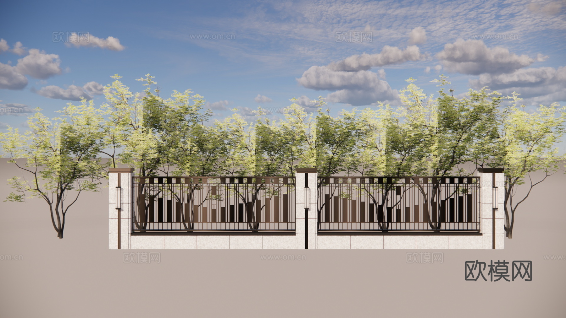 造景 庭院灯 门 景观 水池 草坪灯 庭院门 室内造景 露台su模型