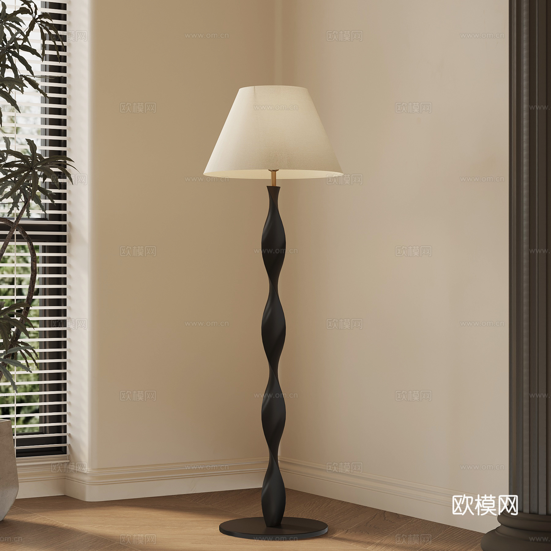 法式落地灯su模型