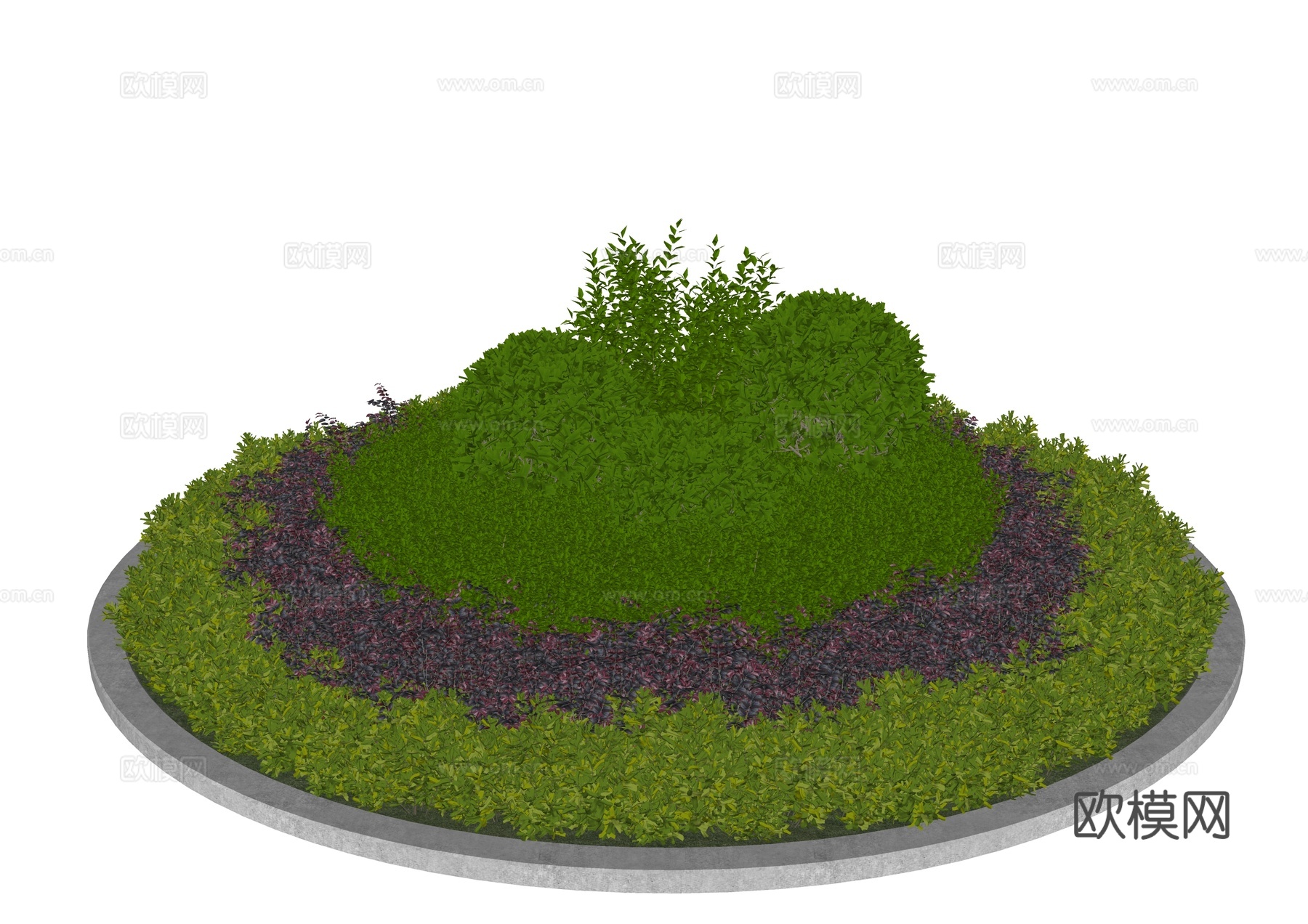 灌木 花坛 组团灌木 绿化带植物 球形植被 球形植物 绿化带su模型