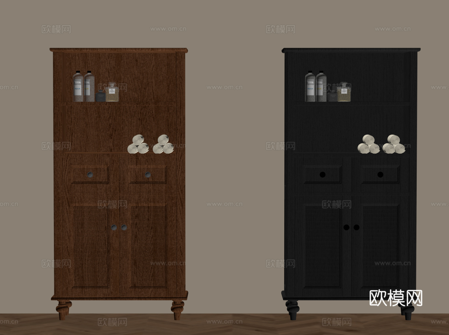 法式中古边柜 置物柜 储物柜su模型