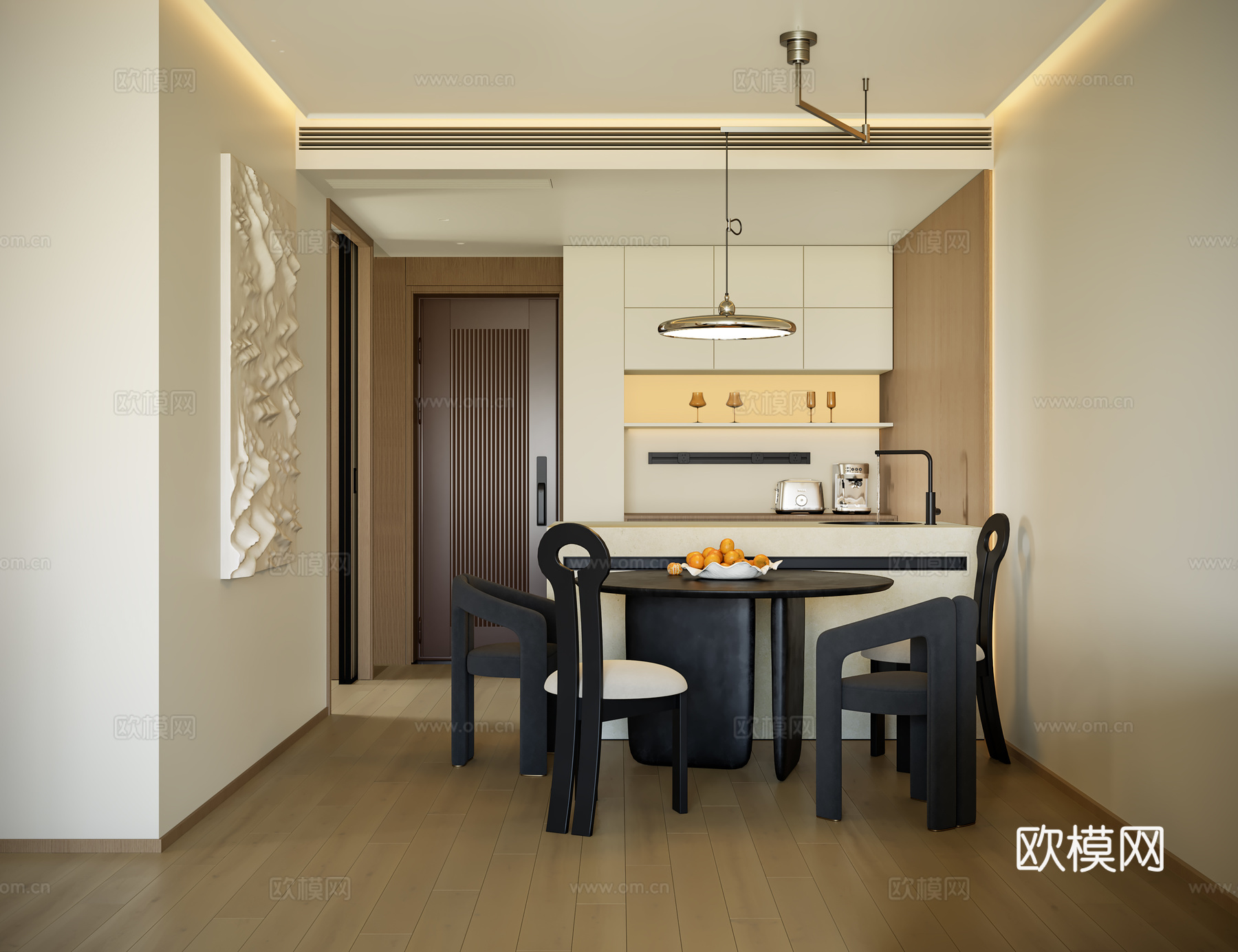 中古风客餐厅3d模型下载（渲染图4）