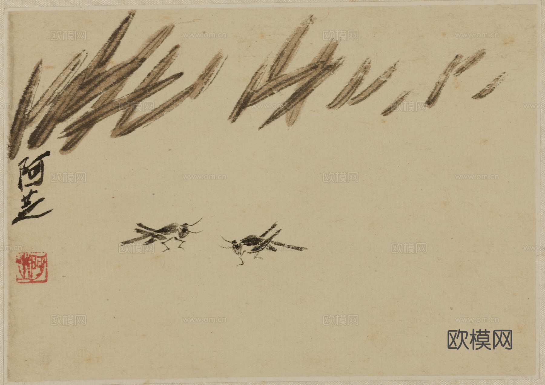 齐白石写意水墨画，近现代水墨画8 (2)