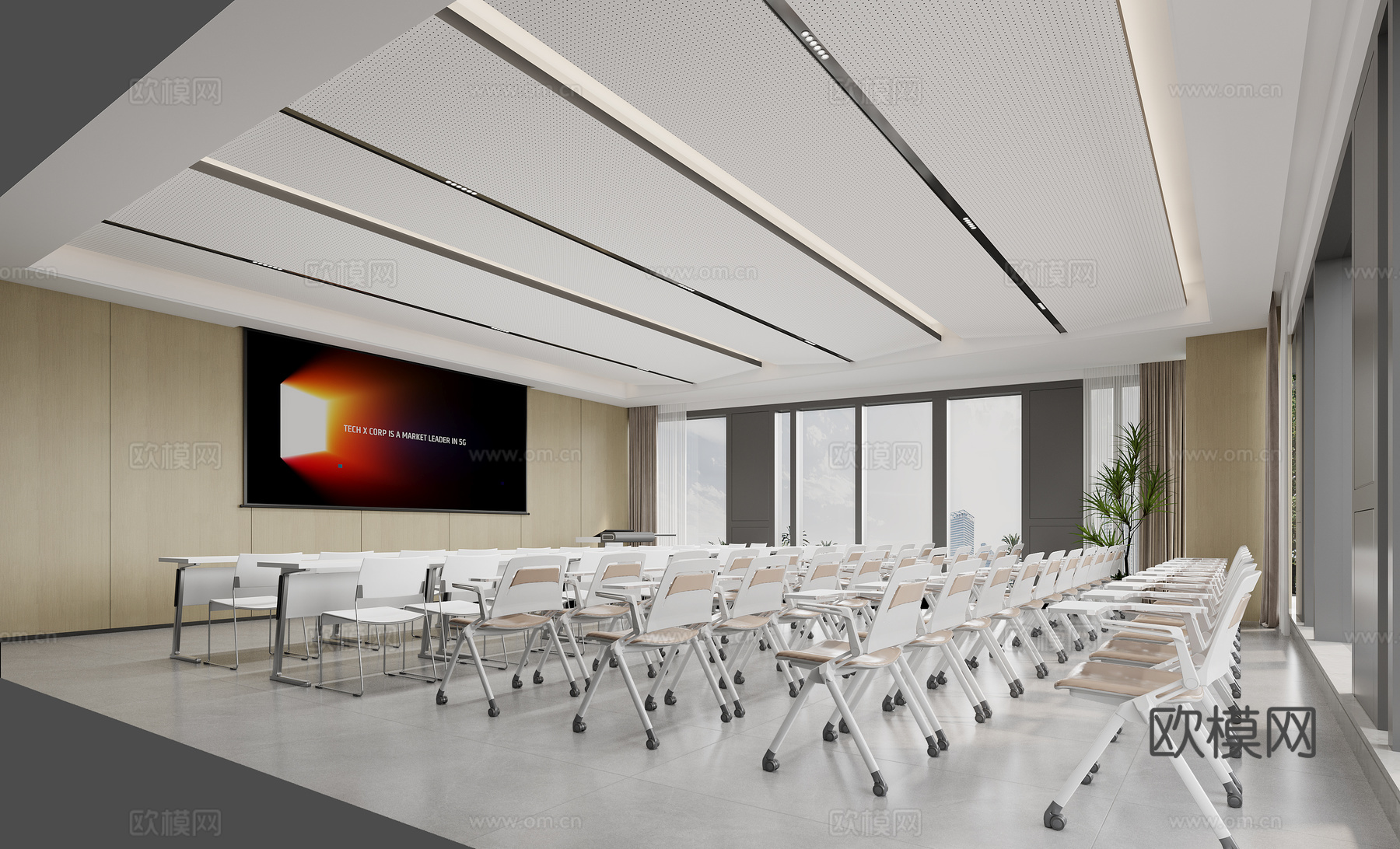 多功能会议室 报告厅3d模型下载