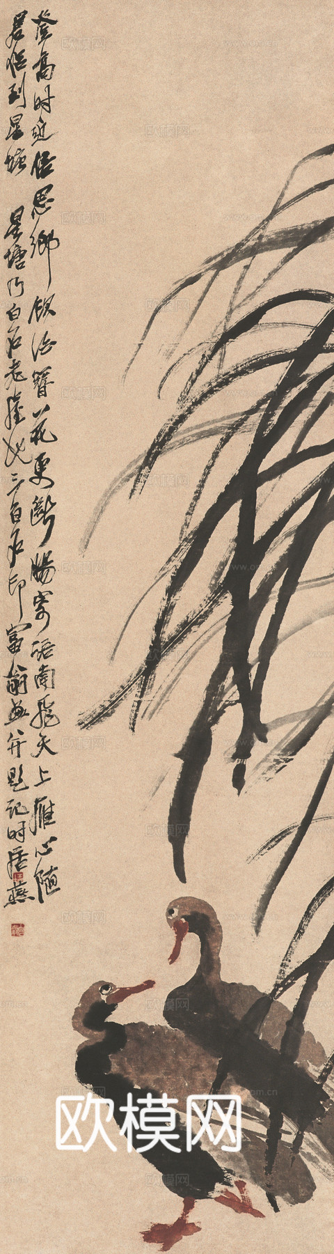 齐白石写意水墨画，近现代水墨画35下载