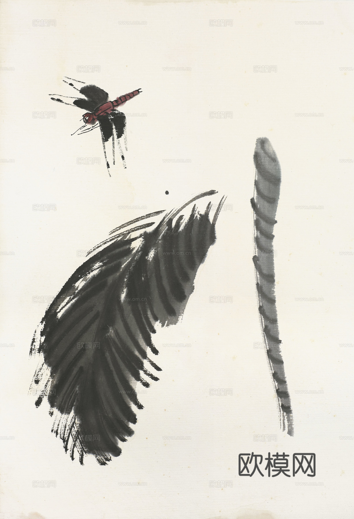 齐白石写意水墨画，近现代水墨画85 (2)