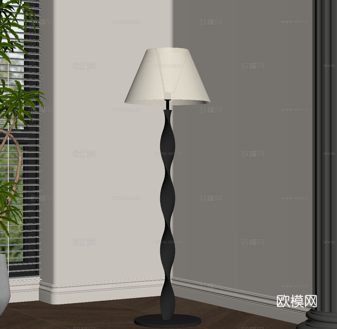 法式落地灯su模型
