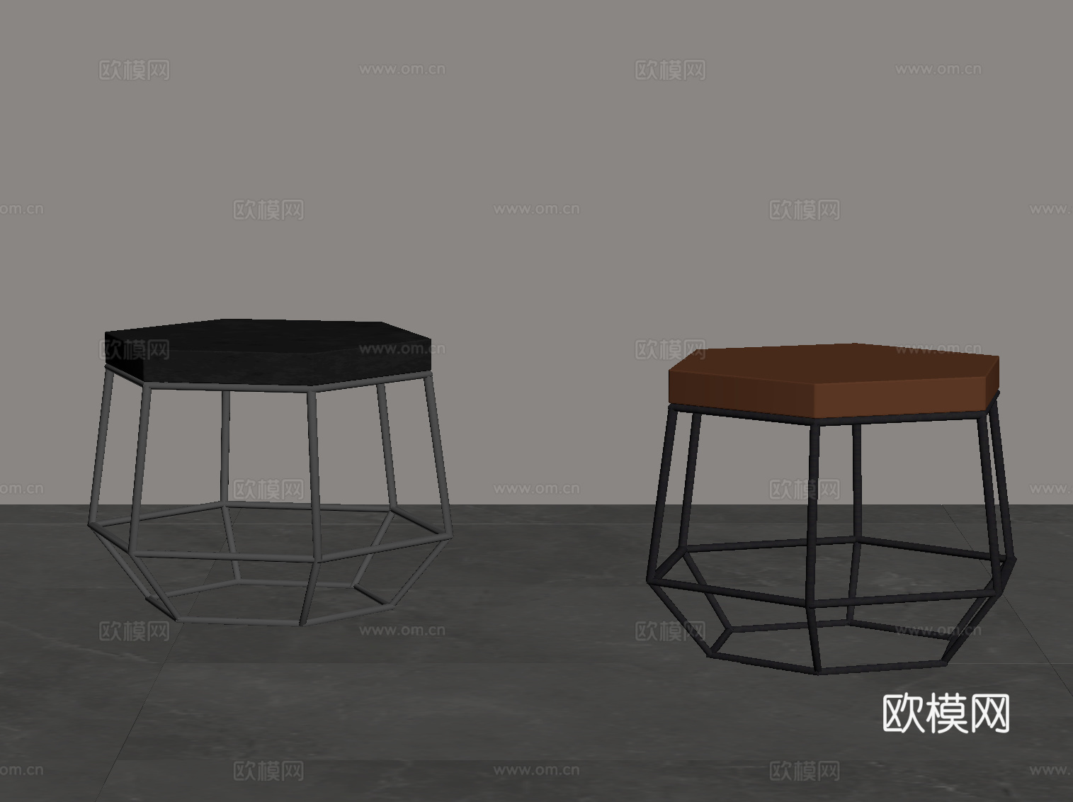 现代意式凳子 沙发凳 换鞋凳su模型su模型下载（渲染图2）