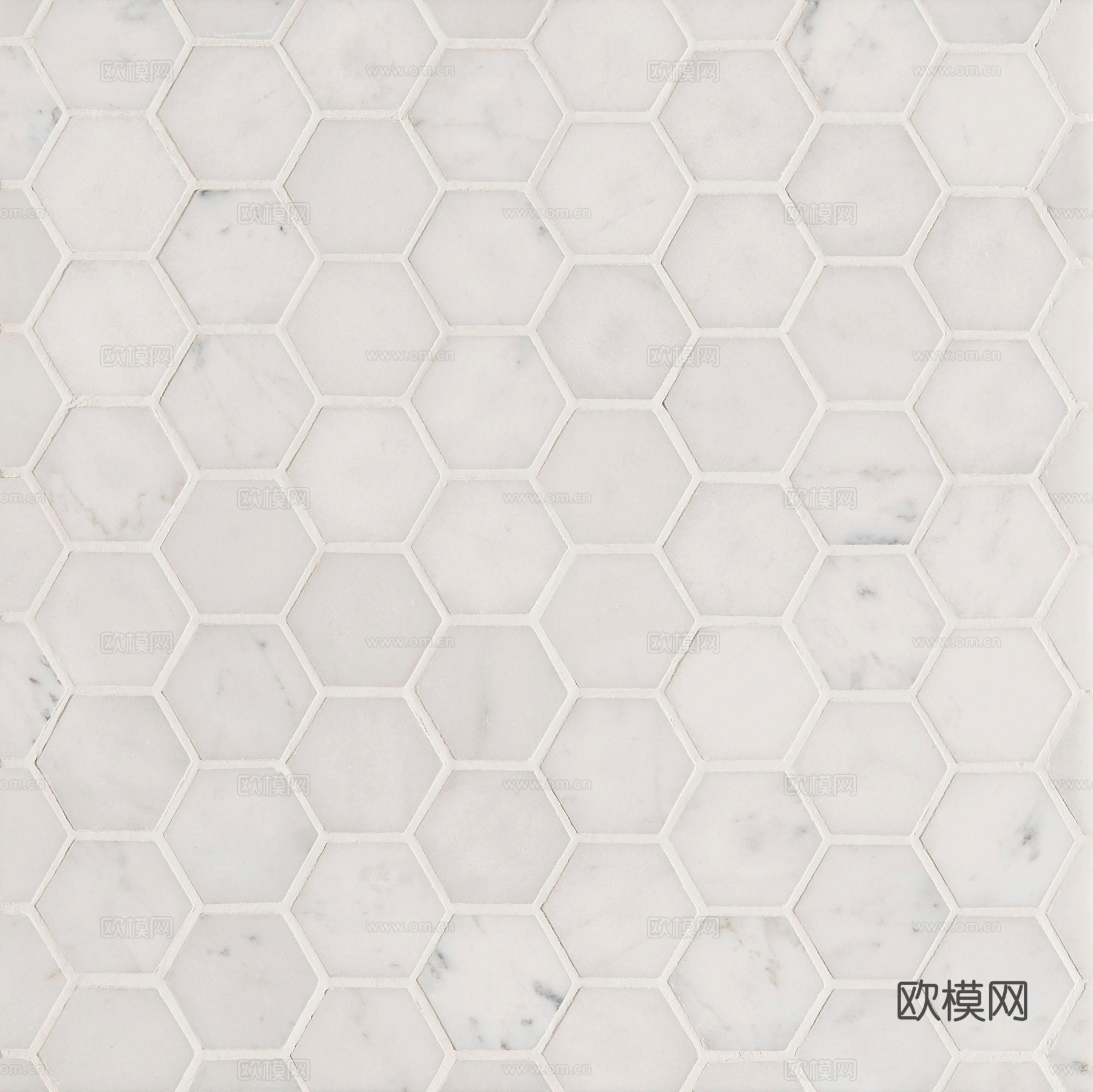 米白色大理石纹六角砖贴图