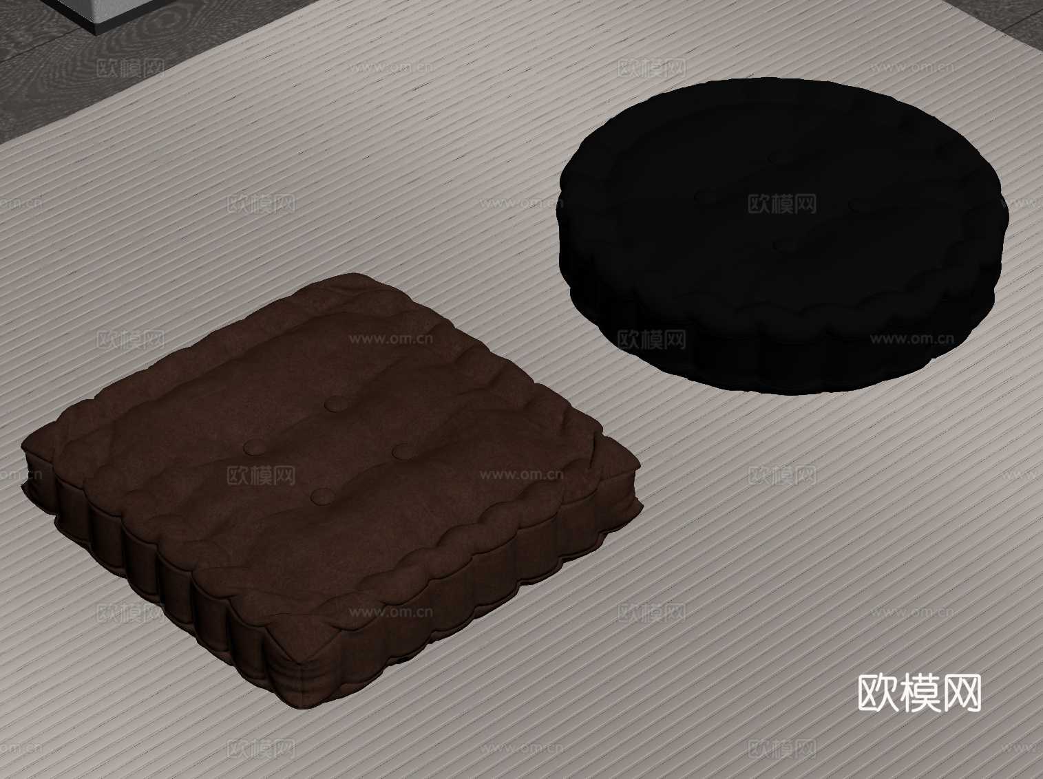 现代意式坐垫su模型