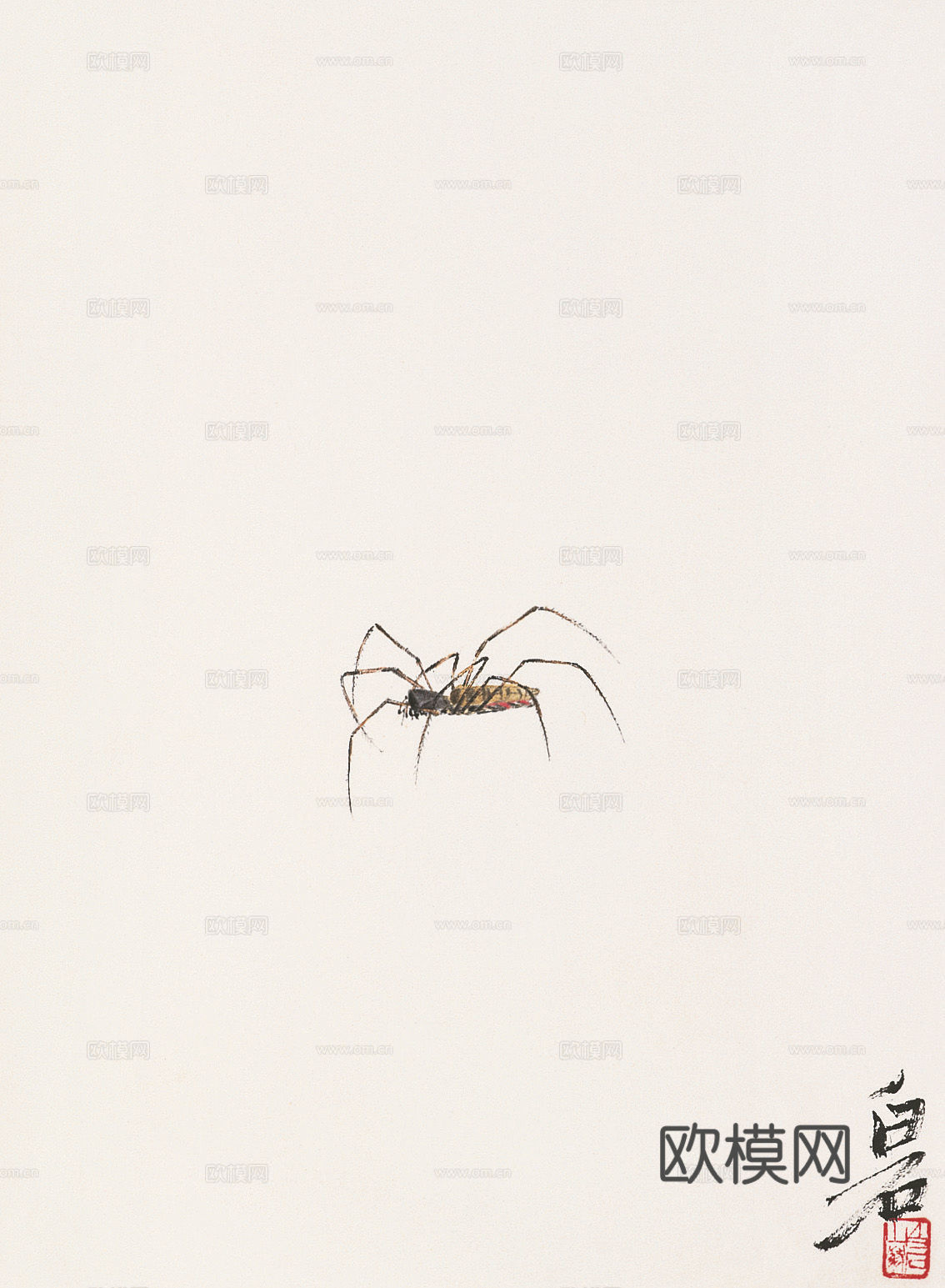 齐白石写意水墨画，近现代水墨画315