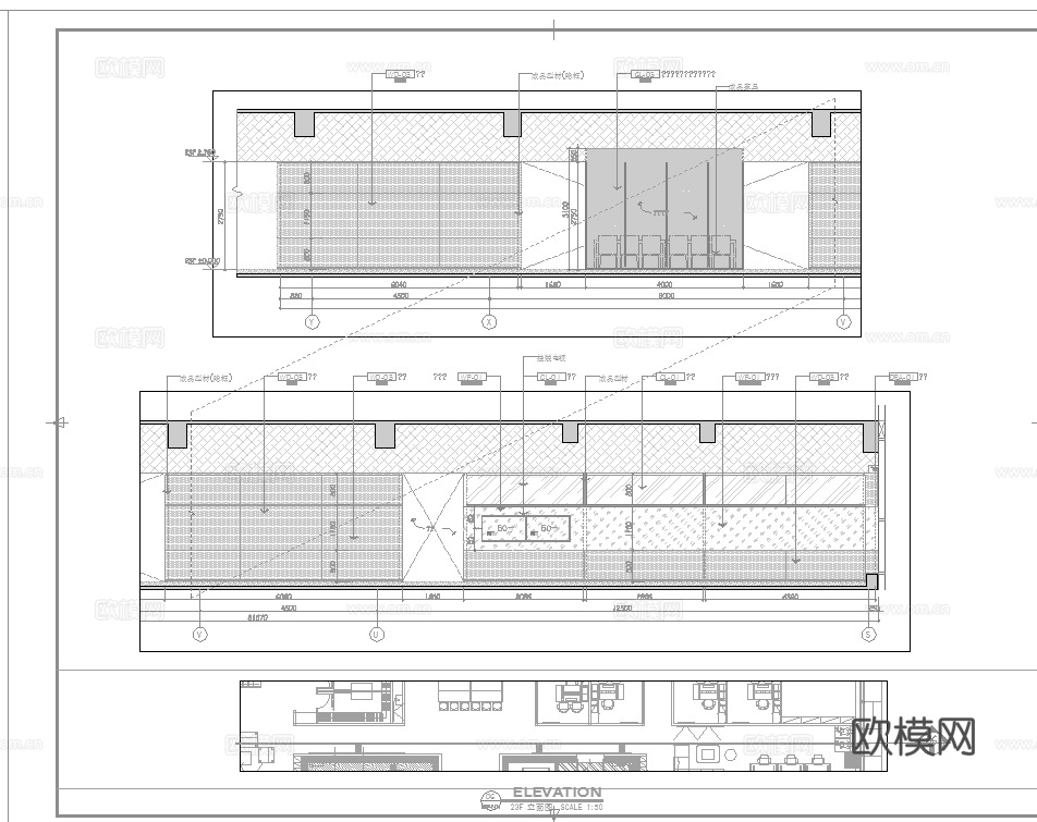 1100平办公室 最新全套施工图 效果图合集cad施工图