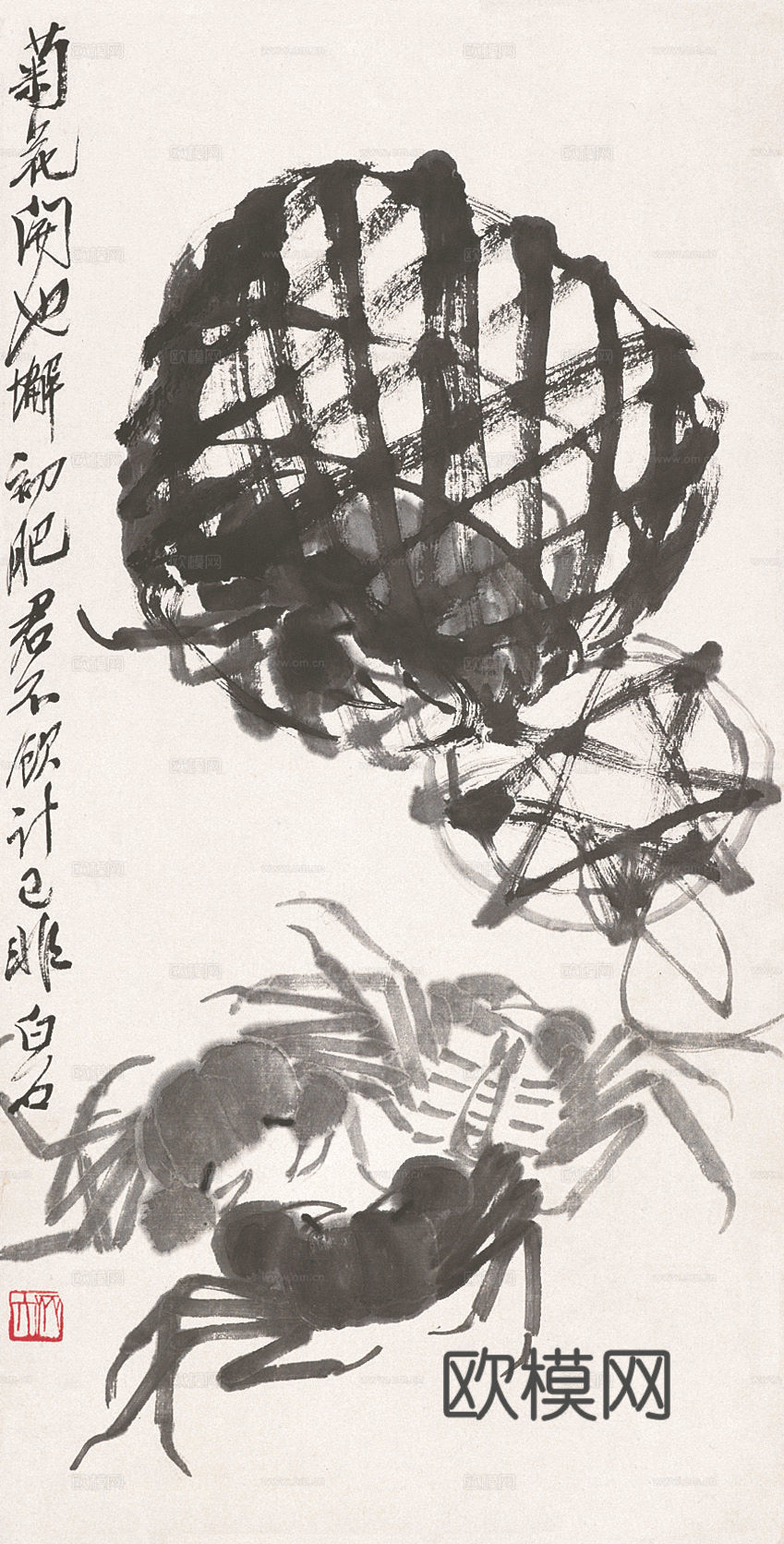 齐白石写意水墨画，近现代水墨画368