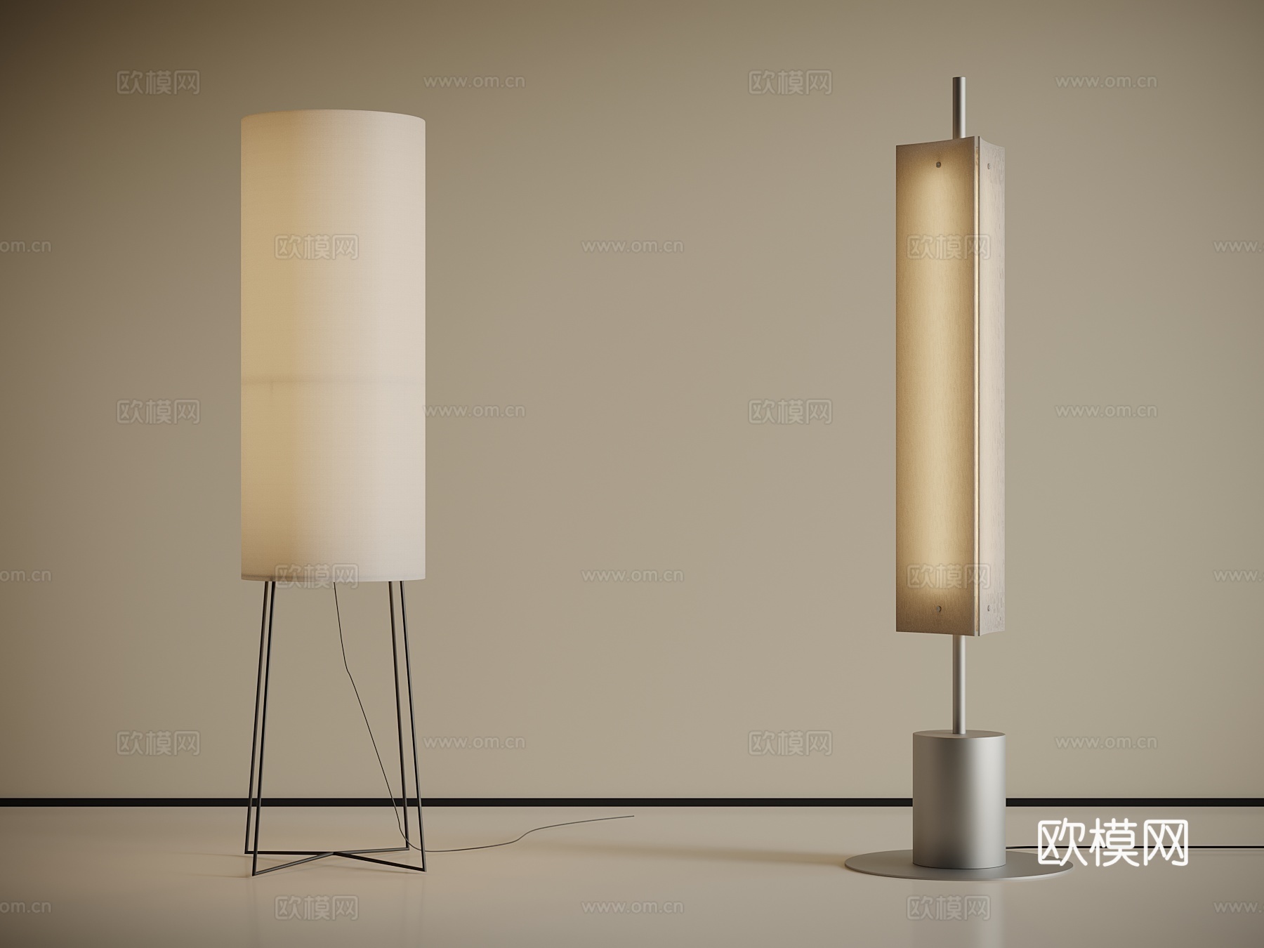 现代落地灯su模型