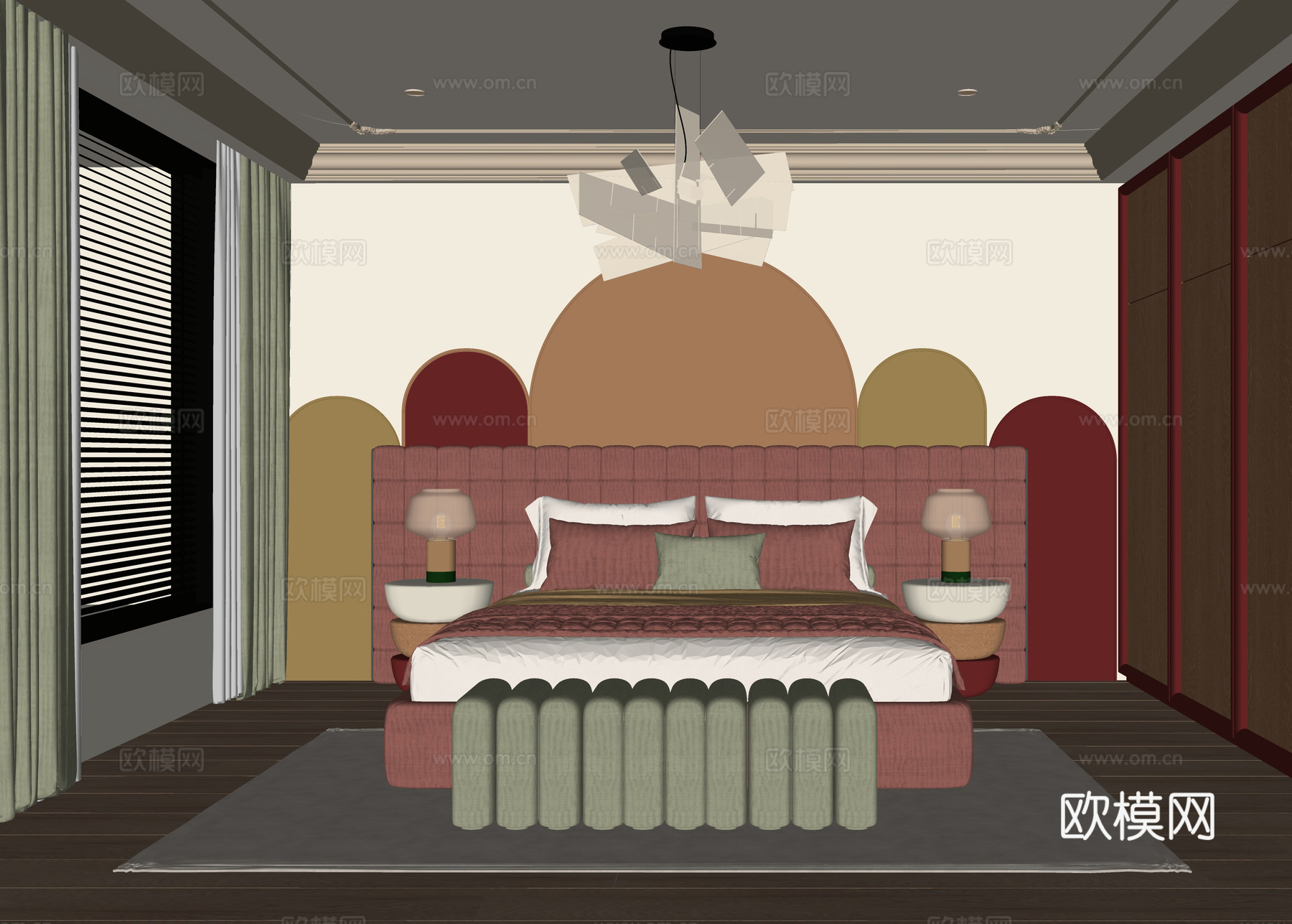 现代女孩房 女儿房 儿童房 卧室su模型