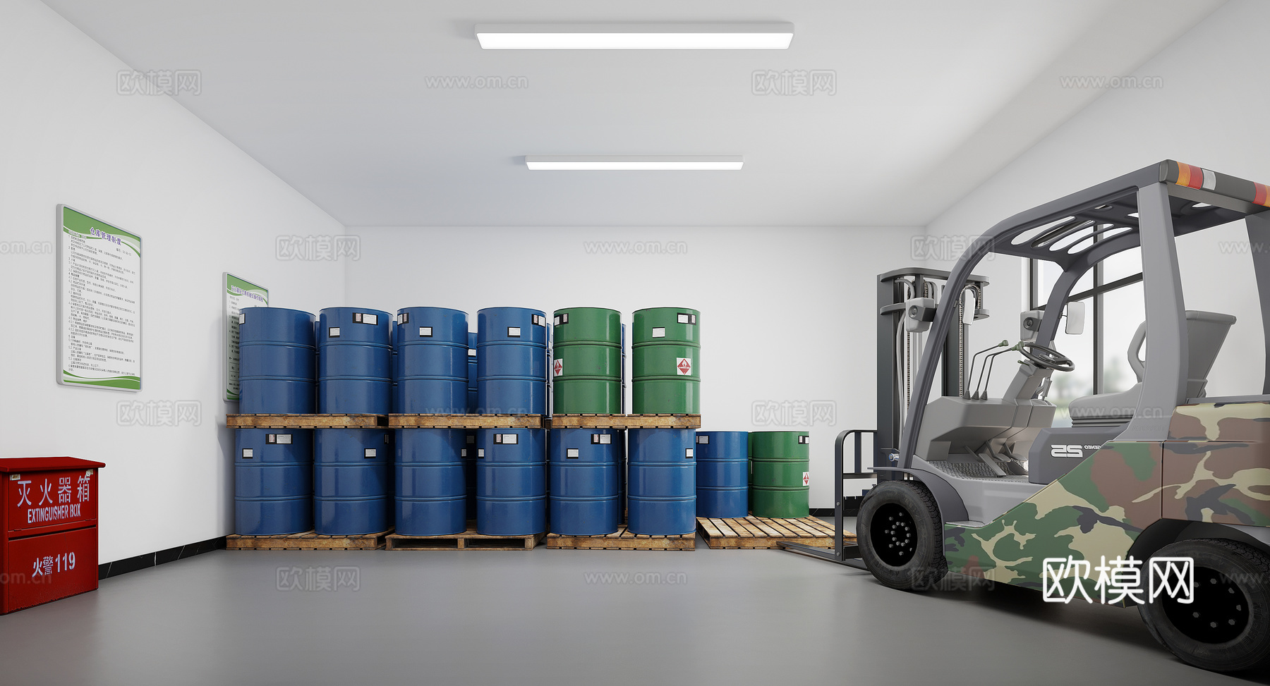 油料库房3d模型下载
