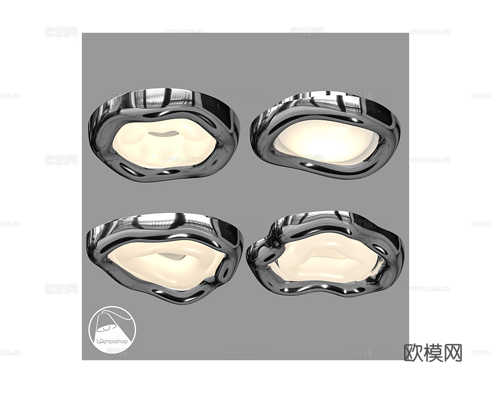 LampsShop 吸顶灯3d模型下载（渲染图2）