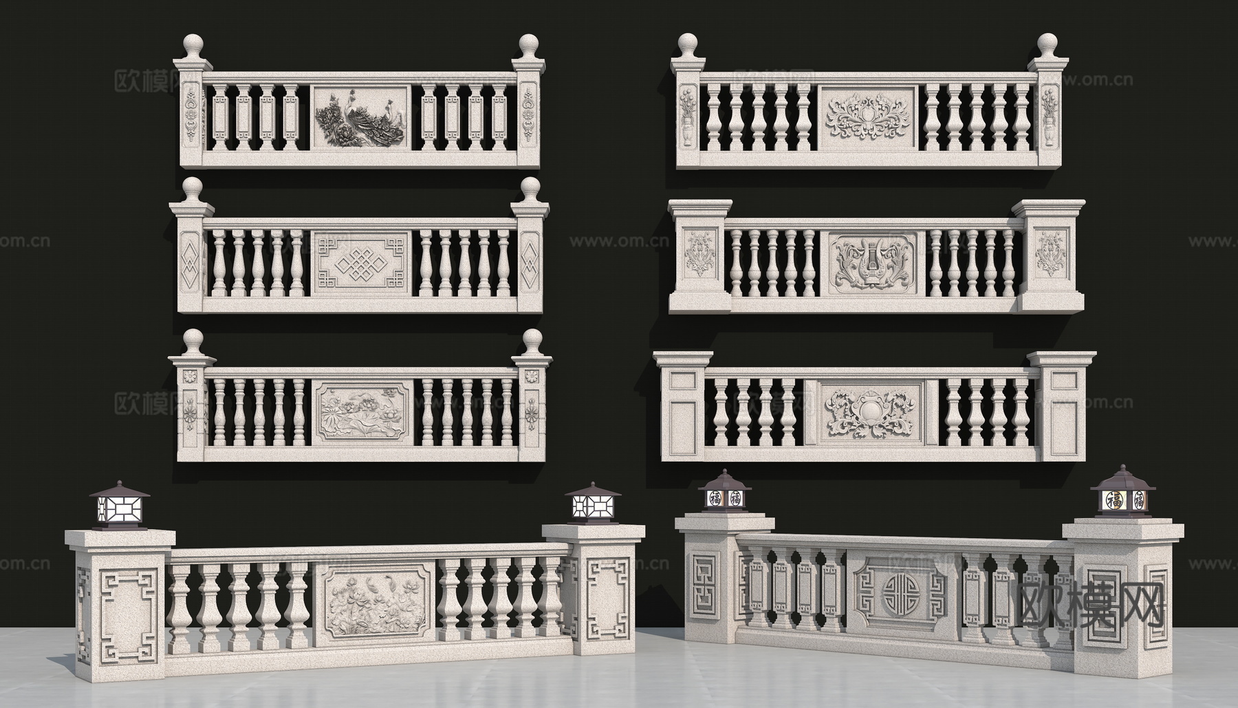 葫芦栏杆  花瓶栏杆su模型