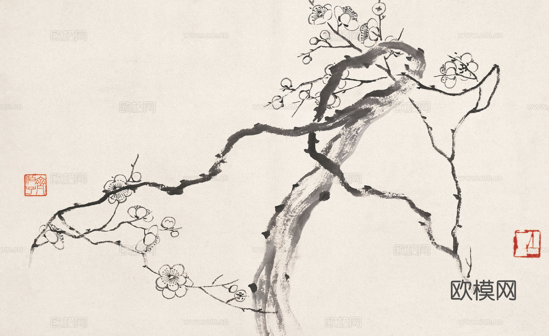 齐白石写意水墨画，近现代水墨画5