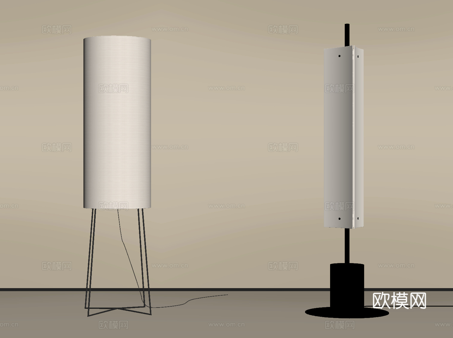 现代落地灯su模型