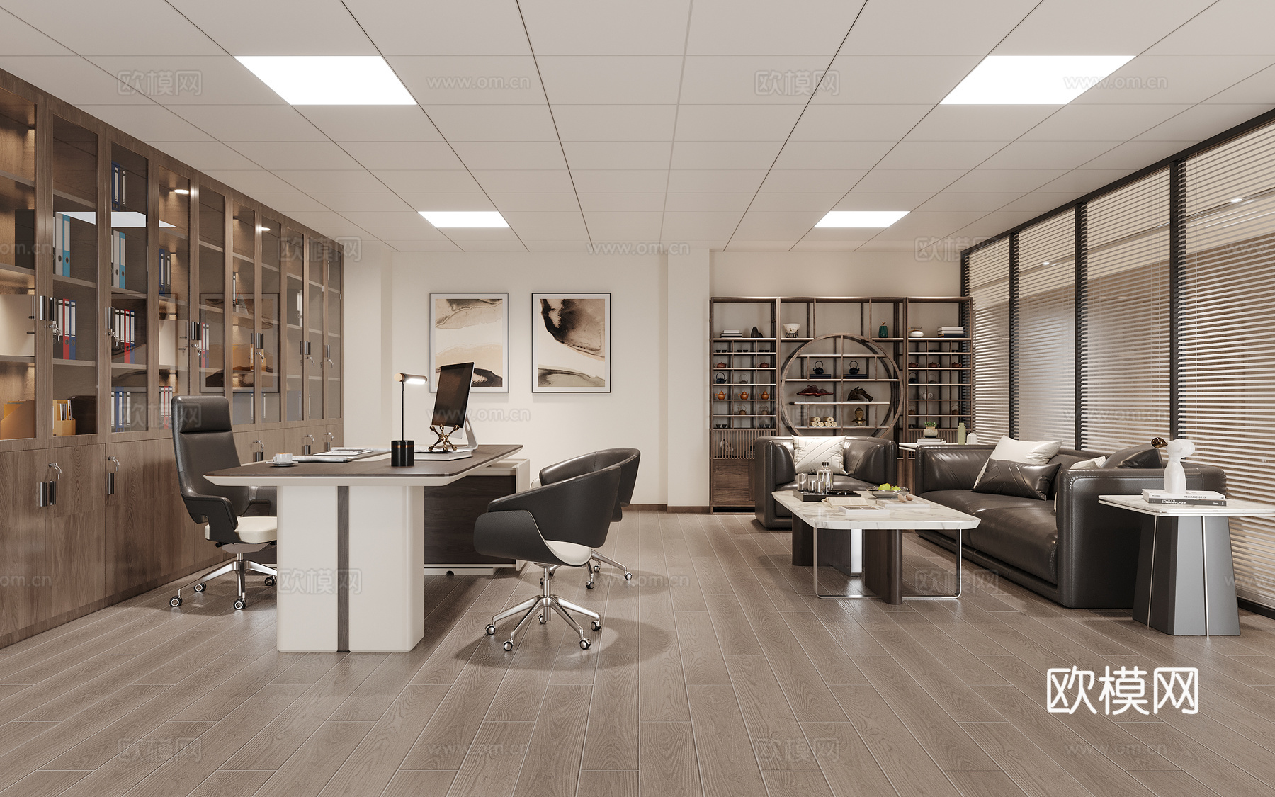 现代董事长办公室 总经理办公室su模型