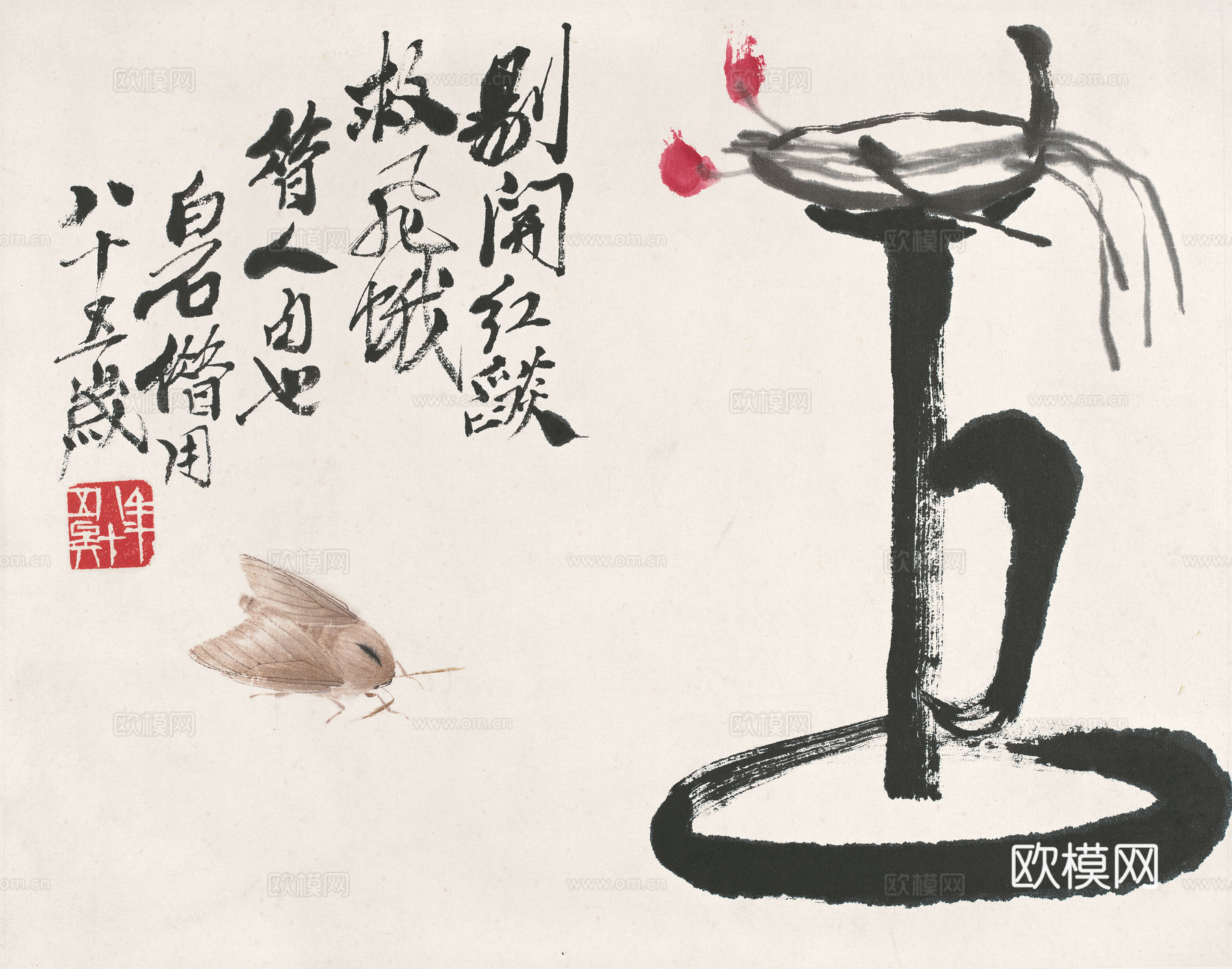 齐白石写意水墨画，近现代水墨画43下载