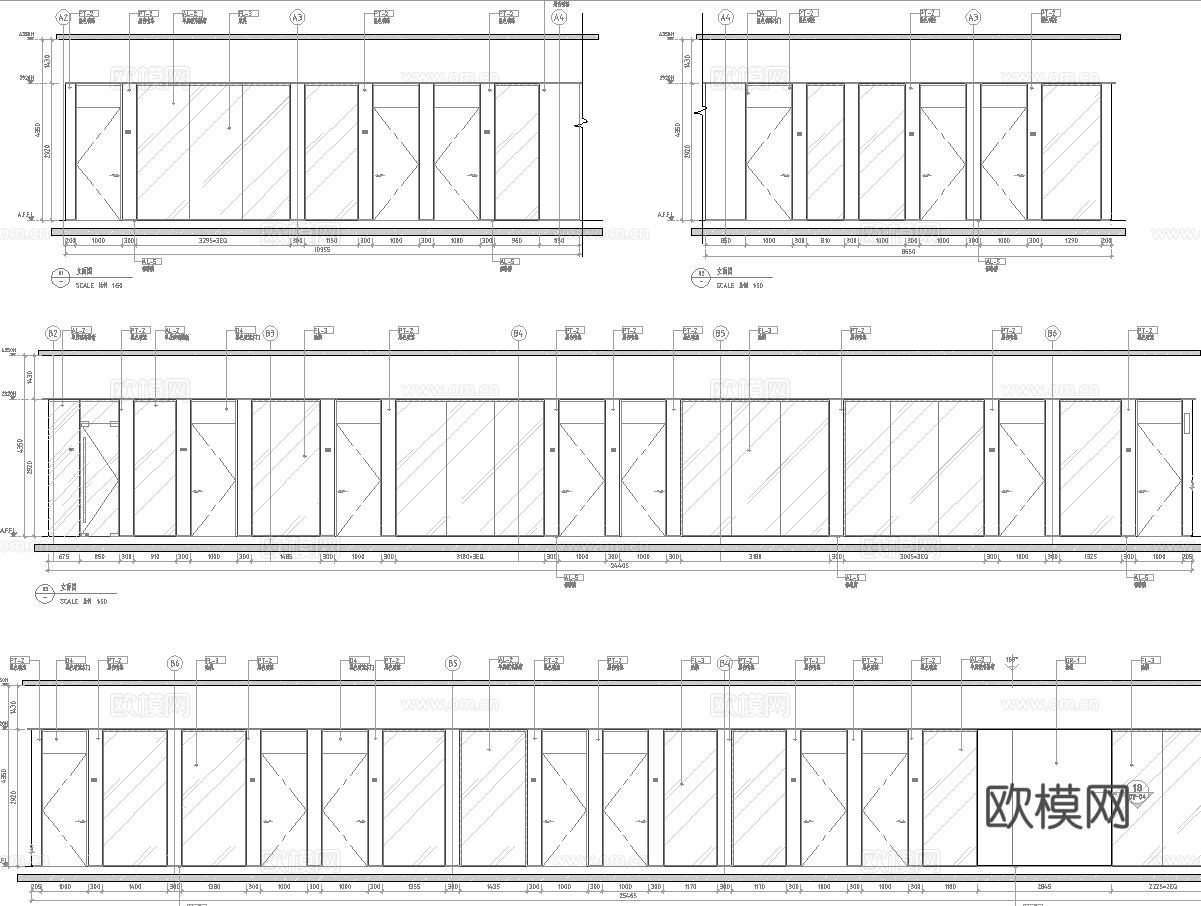 1200平办公室 最新全套施工图合集cad施工图