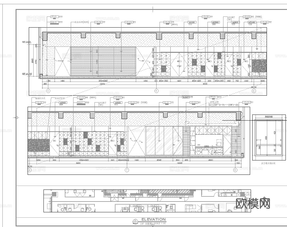 1100平办公室 最新全套施工图 效果图合集cad施工图