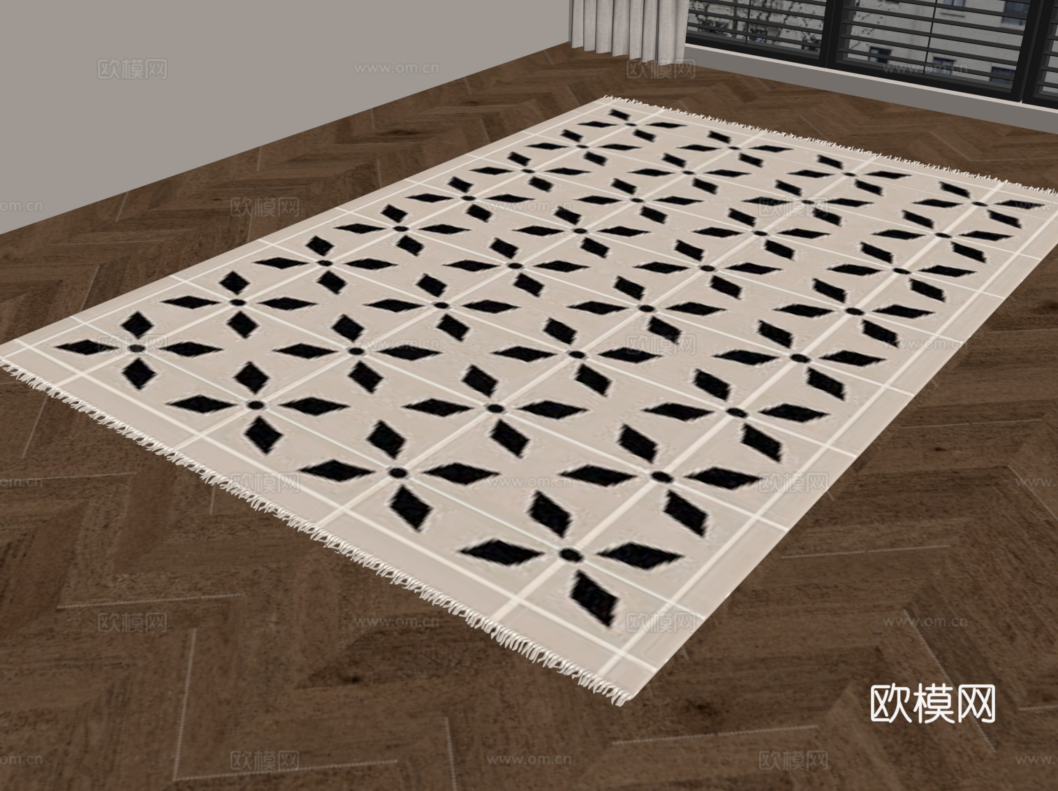 法式复古地毯su模型