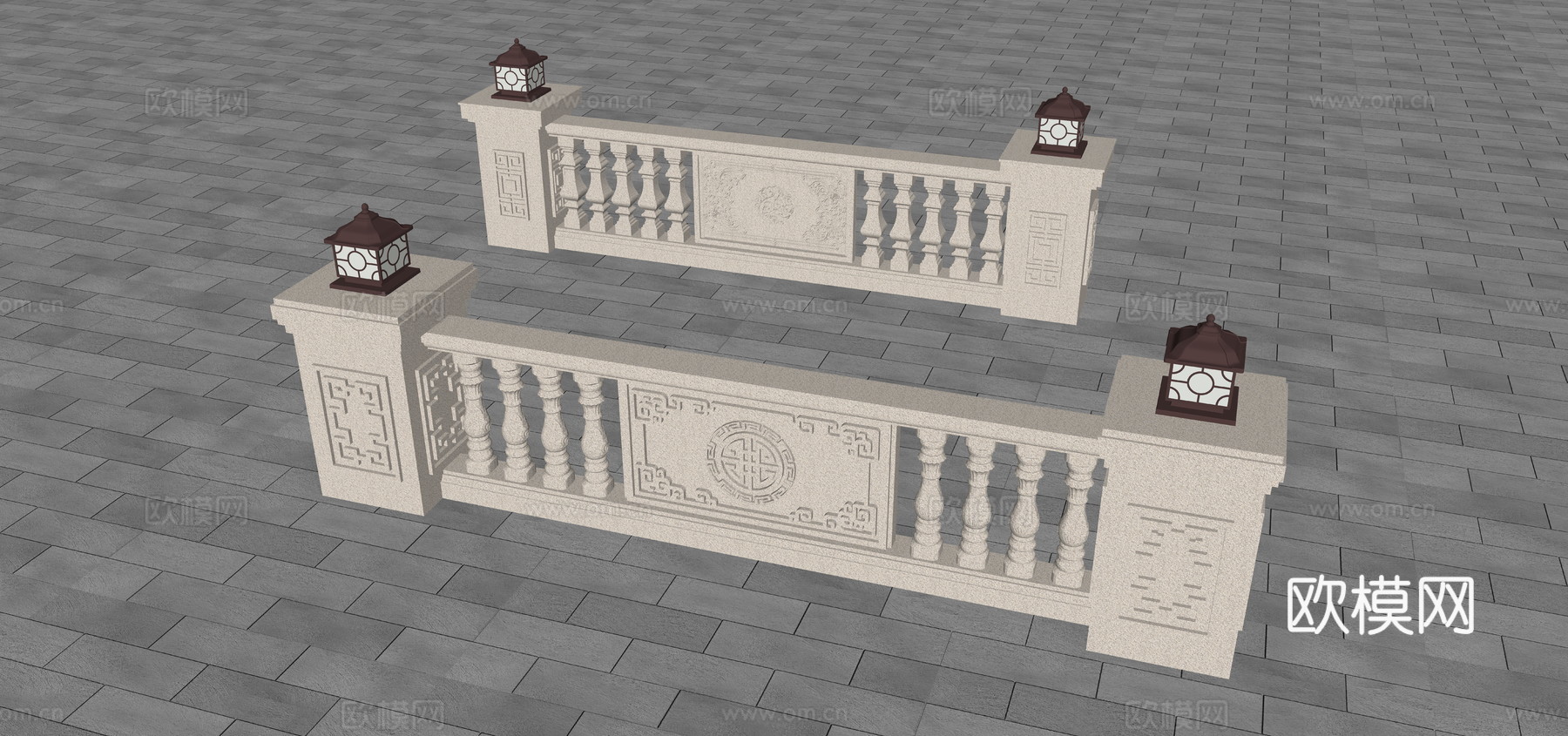 葫芦花瓶 花瓶栏杆 柱灯su模型