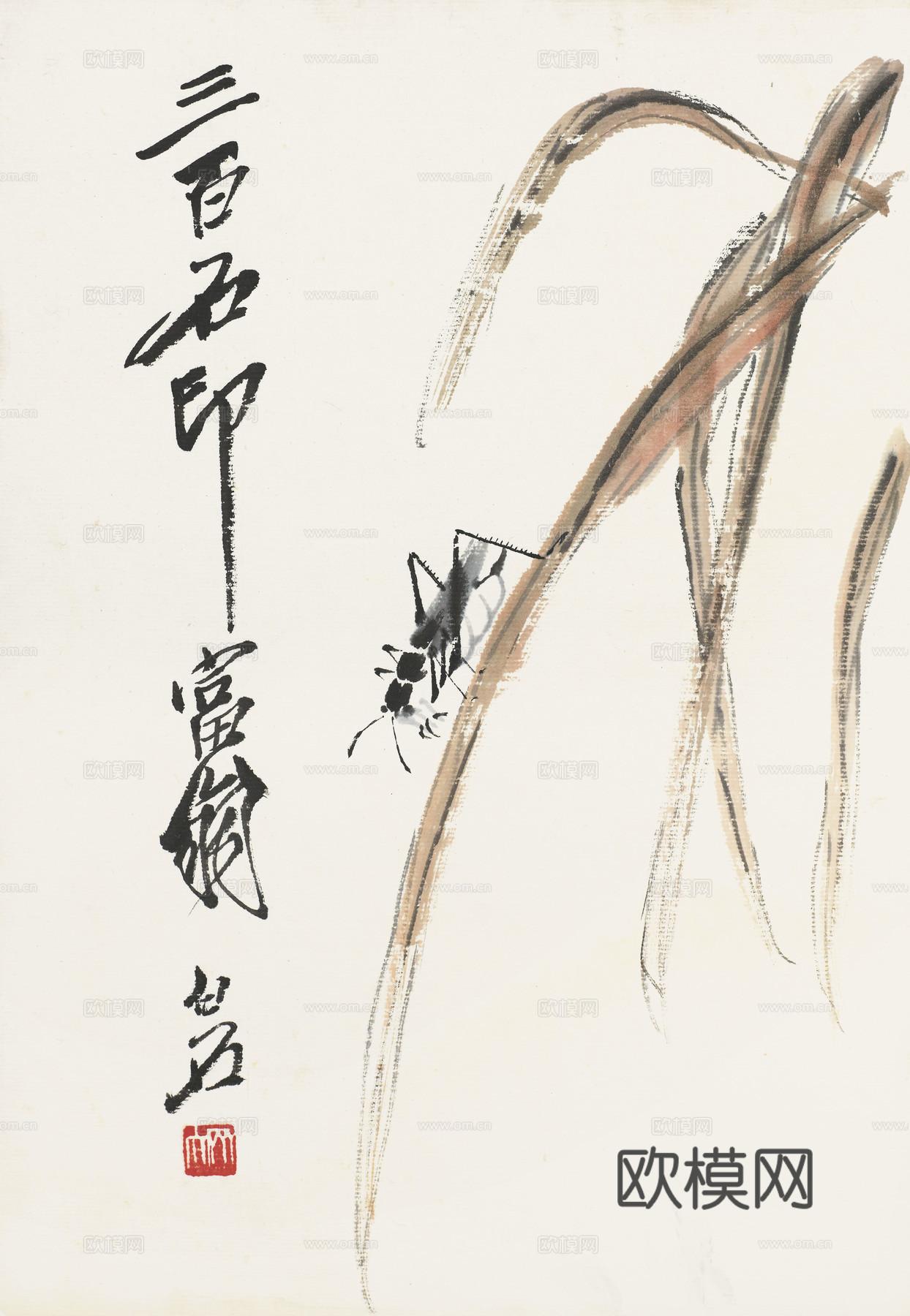 齐白石写意水墨画，近现代水墨画42 (2)