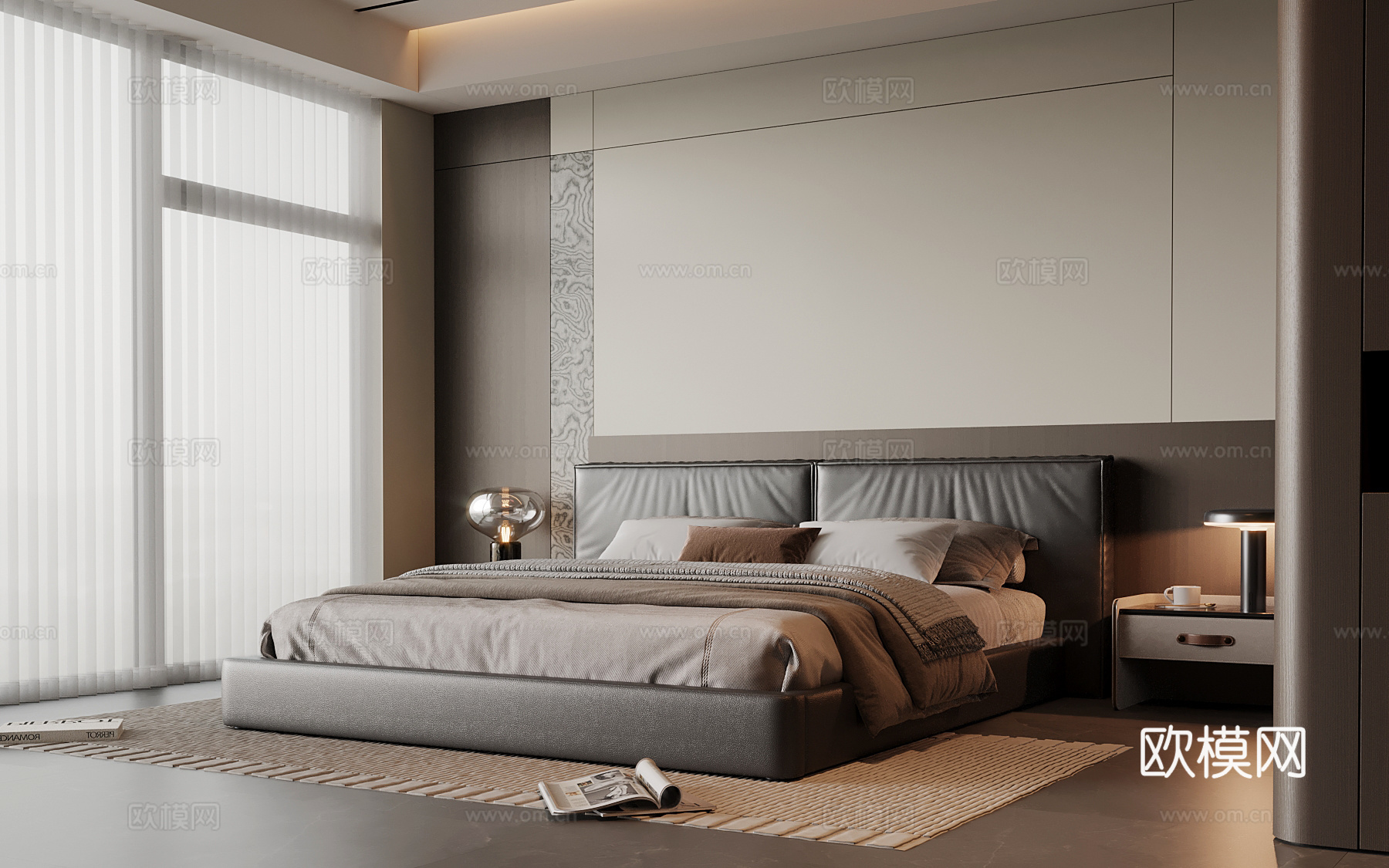 意式卧室su模型