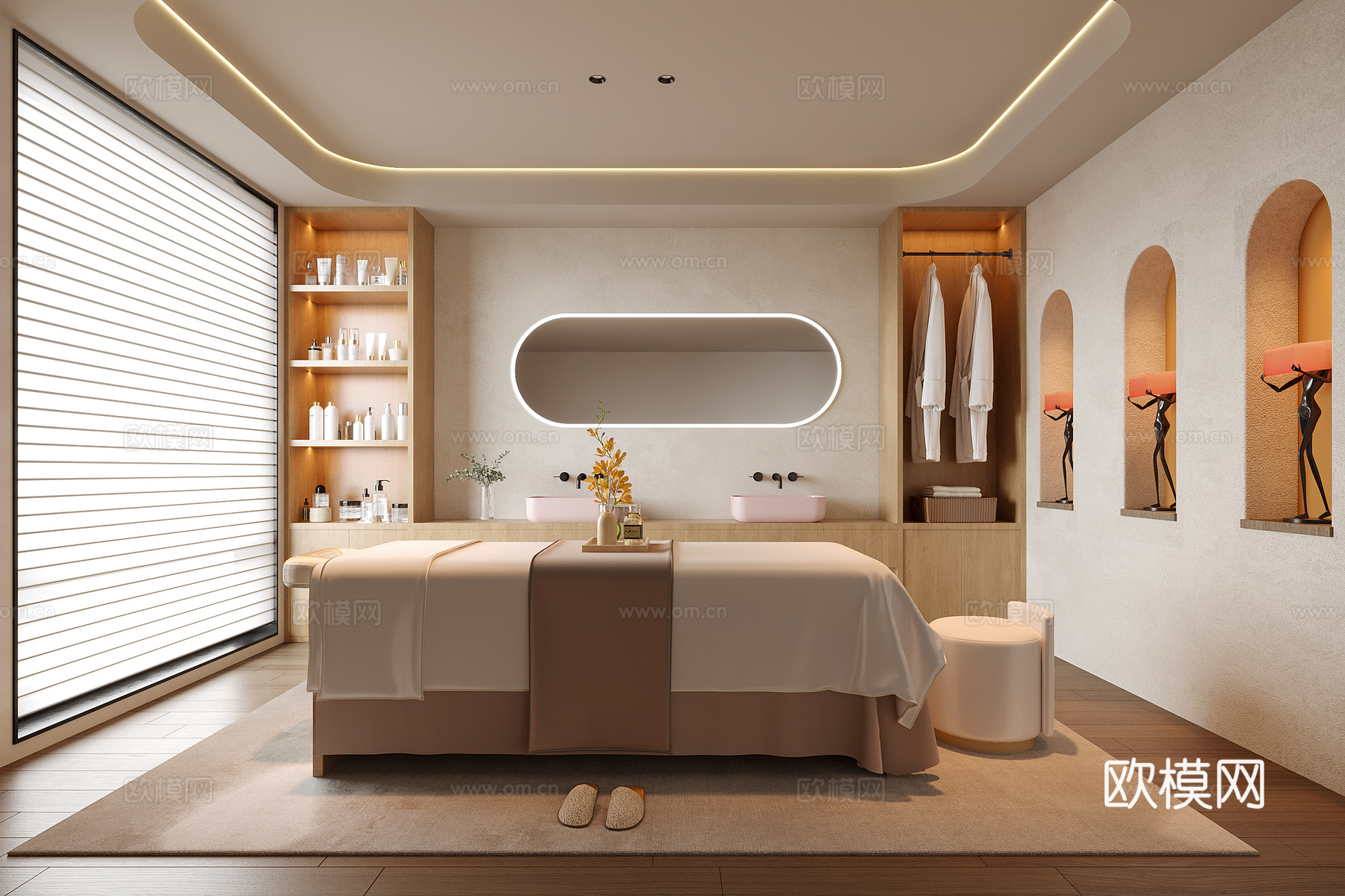 现代spa包厢su模型