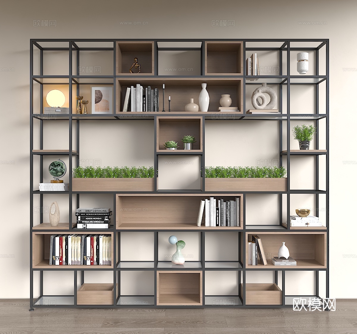 铁艺置物架 金属置物架 置物架隔断 隔断置物架 不锈钢书架su模型