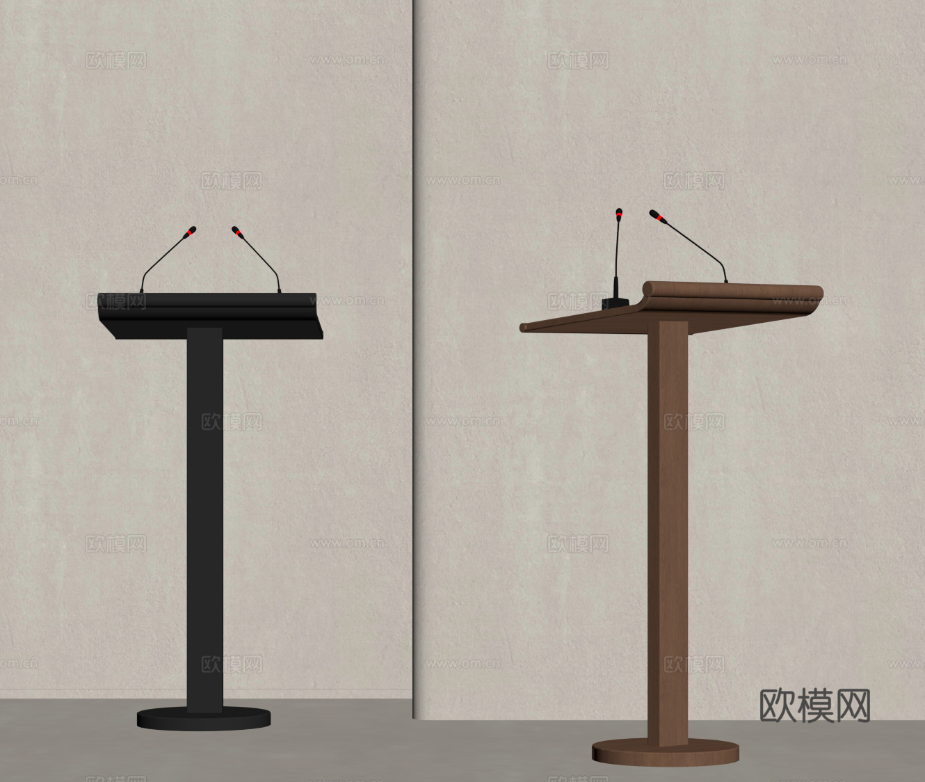 现代中古讲台su模型