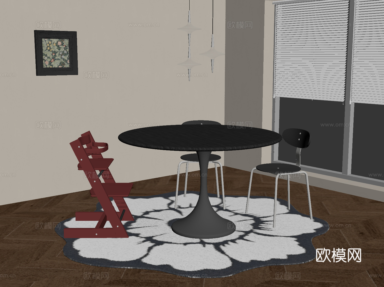 法式休闲桌椅su模型