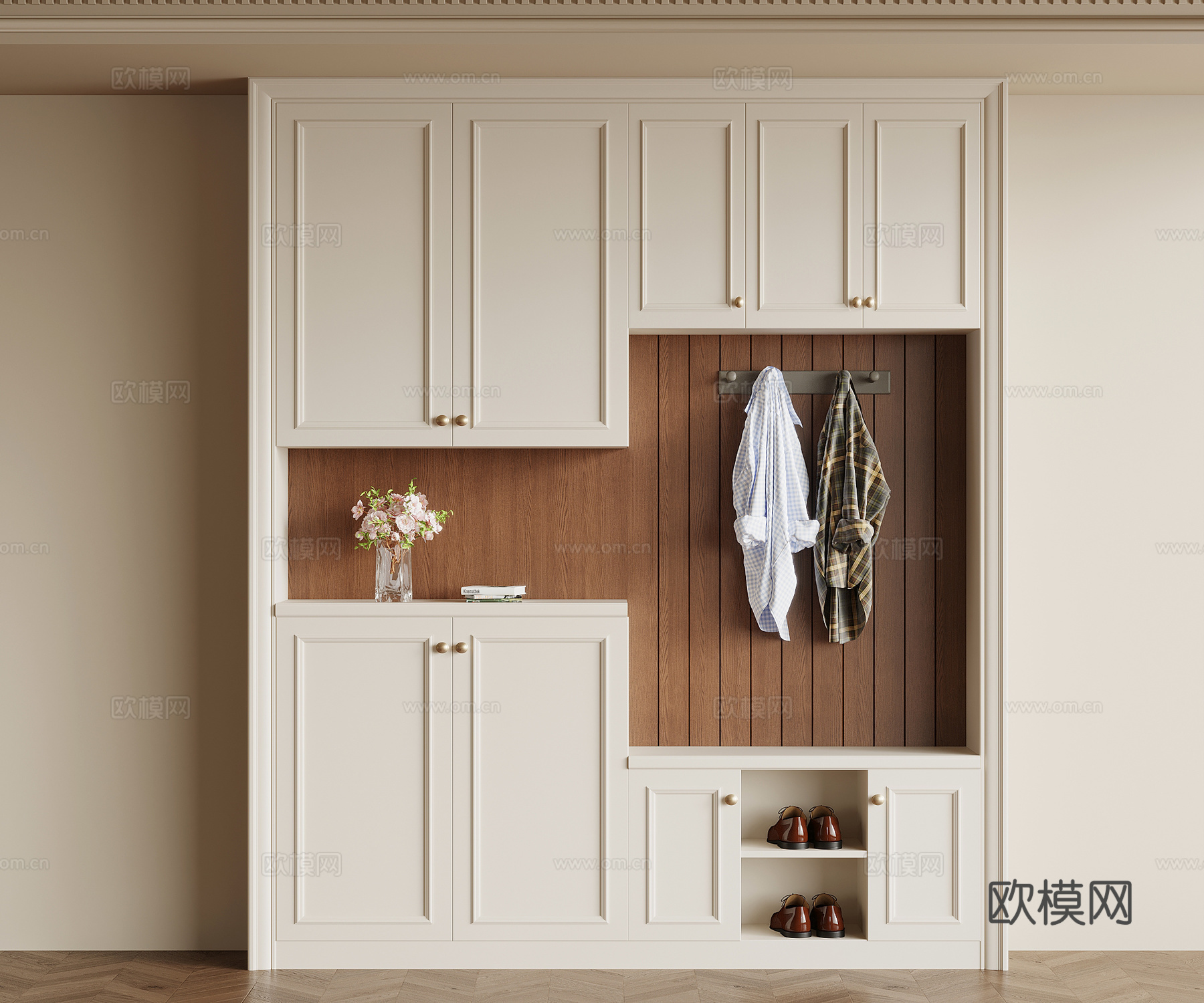 中古风玄关柜 边柜su模型