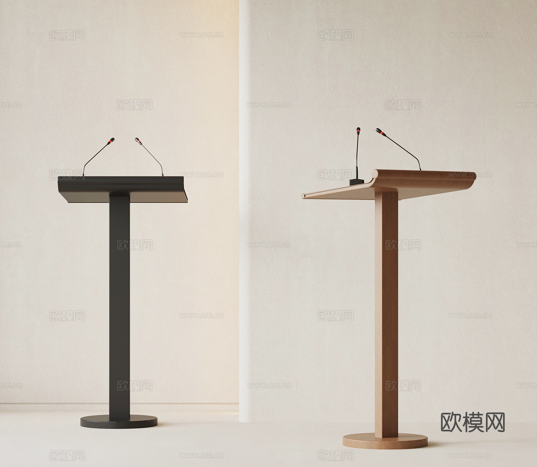 现代中古讲台su模型