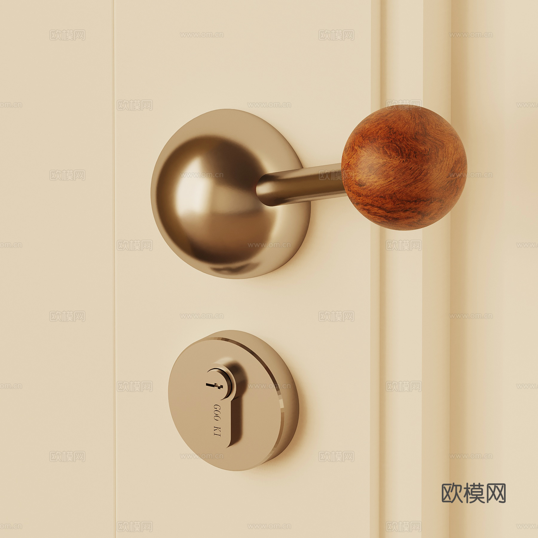 法式中古门把手 拉手 门锁su模型