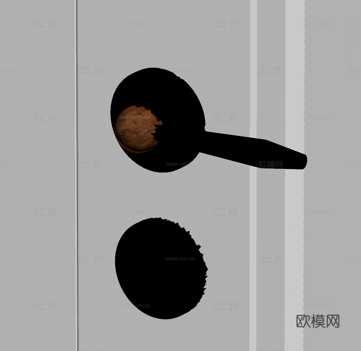 法式中古门把手 拉手 门锁su模型