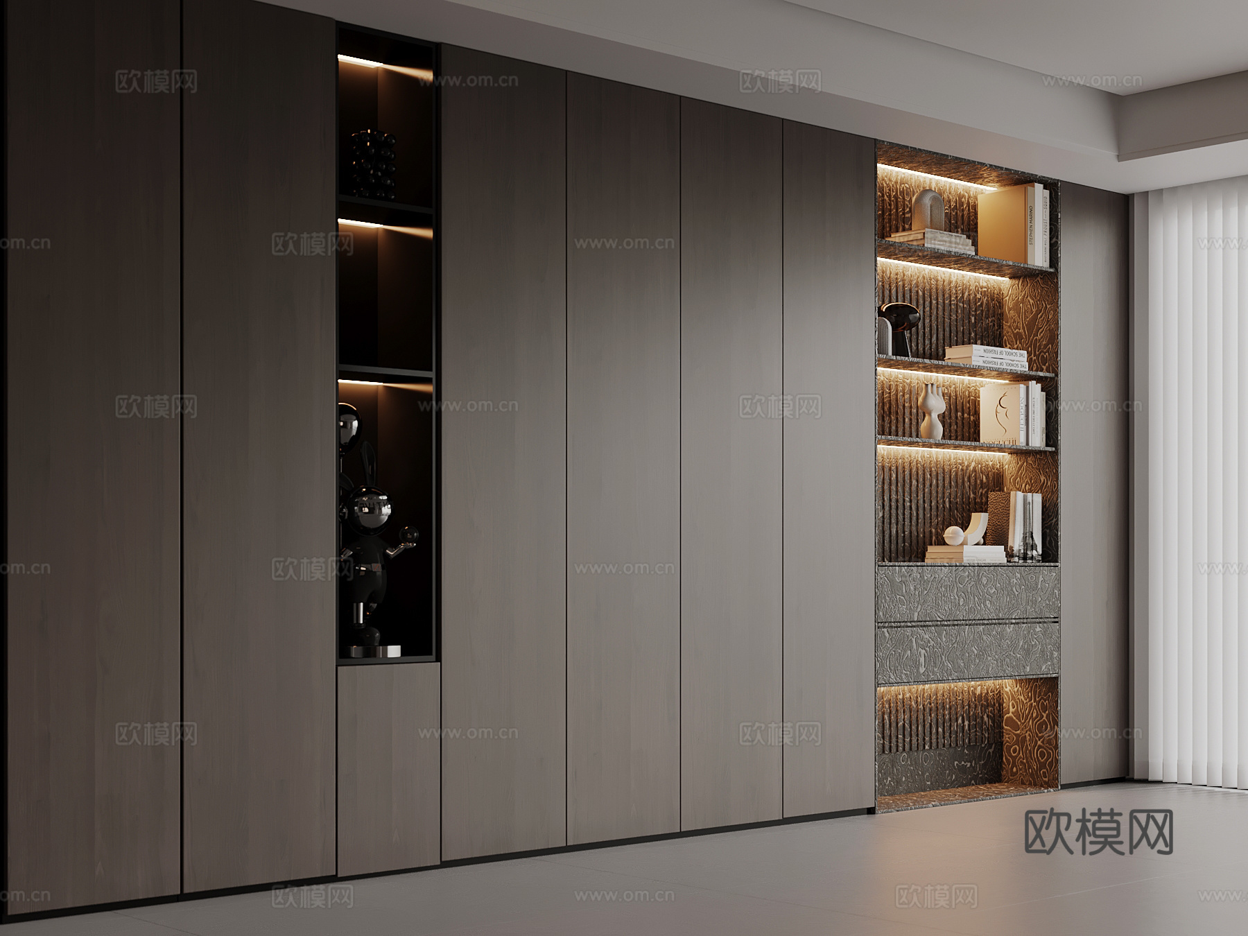 意式书柜su模型