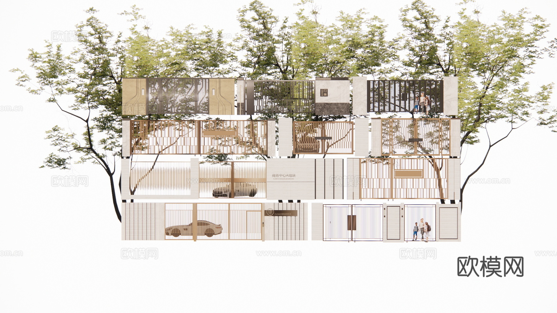 微景观 阳光房 庭院灯 草坪灯 门 室内景观 水池 造景 屋su模型