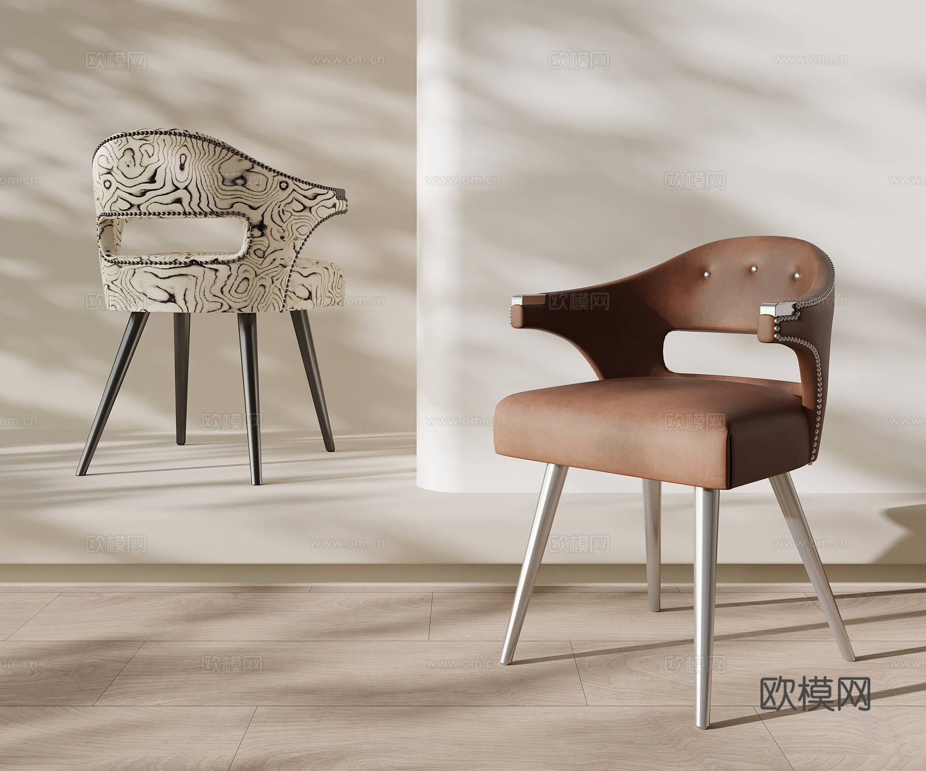 现代意式椅子 单椅 休闲椅su模型
