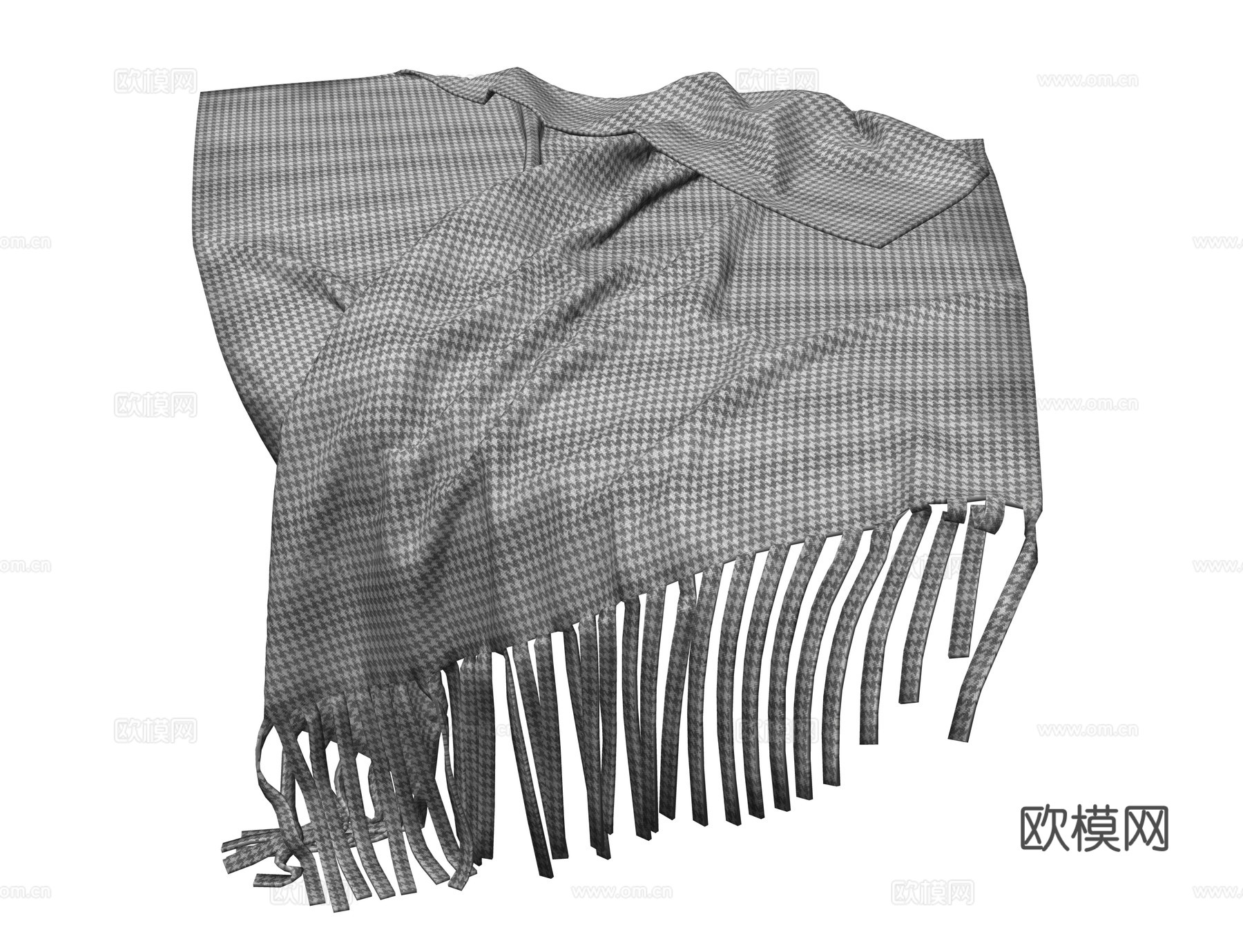 现代沙发搭巾su模型