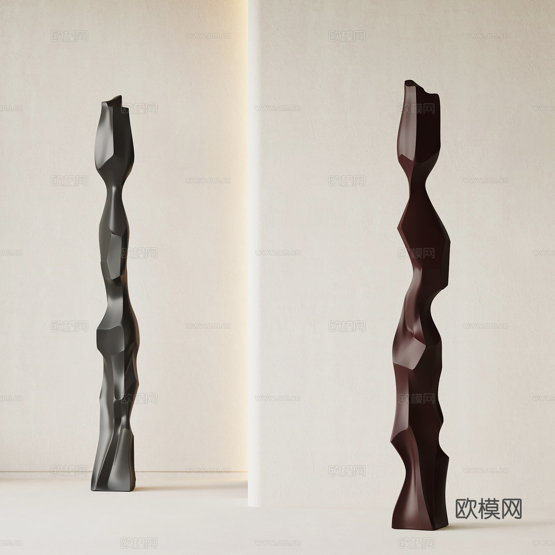现代意式落地摆件 雕塑 艺术装置su模型