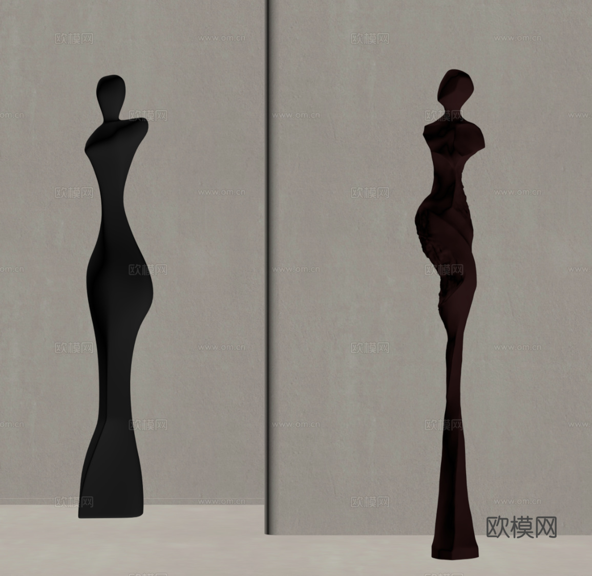 现代意式落地摆件 雕塑 艺术装置su模型