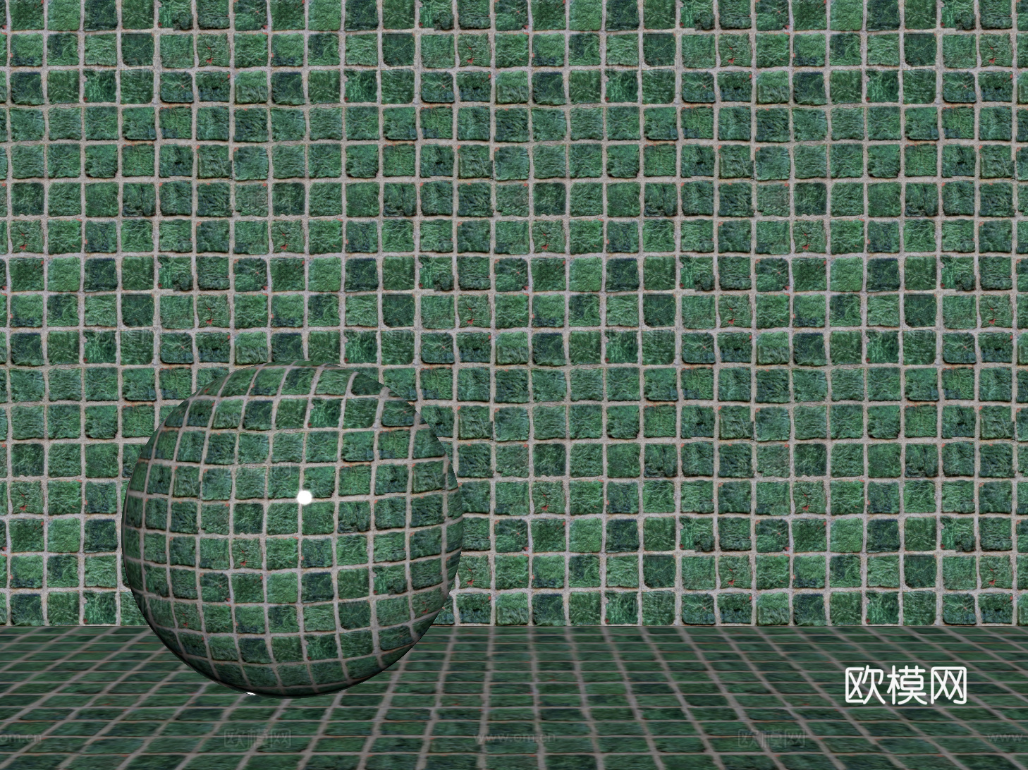 现代绿色瓷砖 厨房瓷砖 洗手间瓷砖 地砖 墙砖su模型