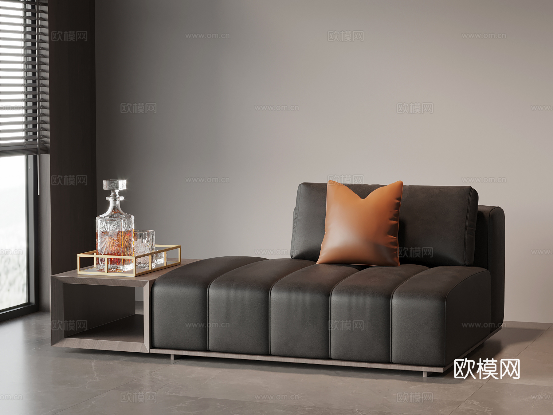 现代意式沙发凳 贵妃椅su模型