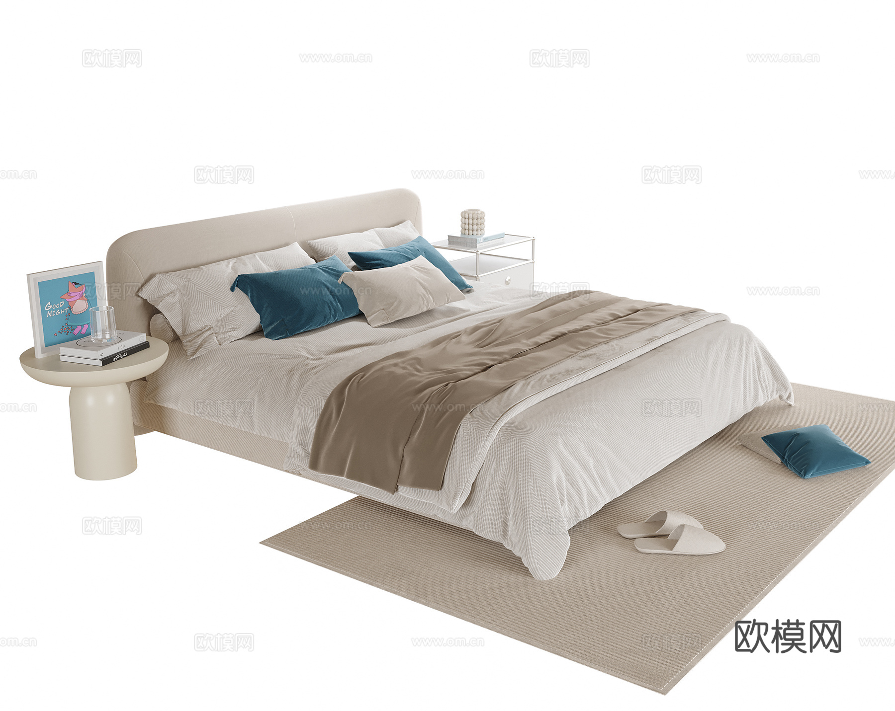 现代儿童床 单人床3d模型下载