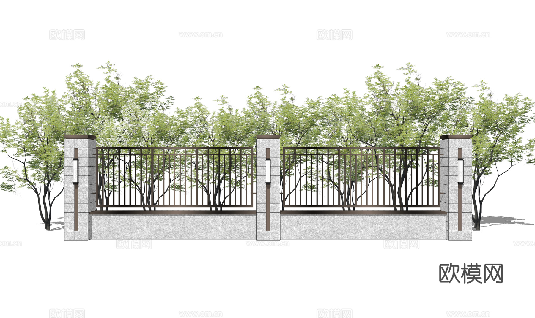 景观 室内造景 草坪灯 水池 水景 露台 屋顶花园 造景 微su模型